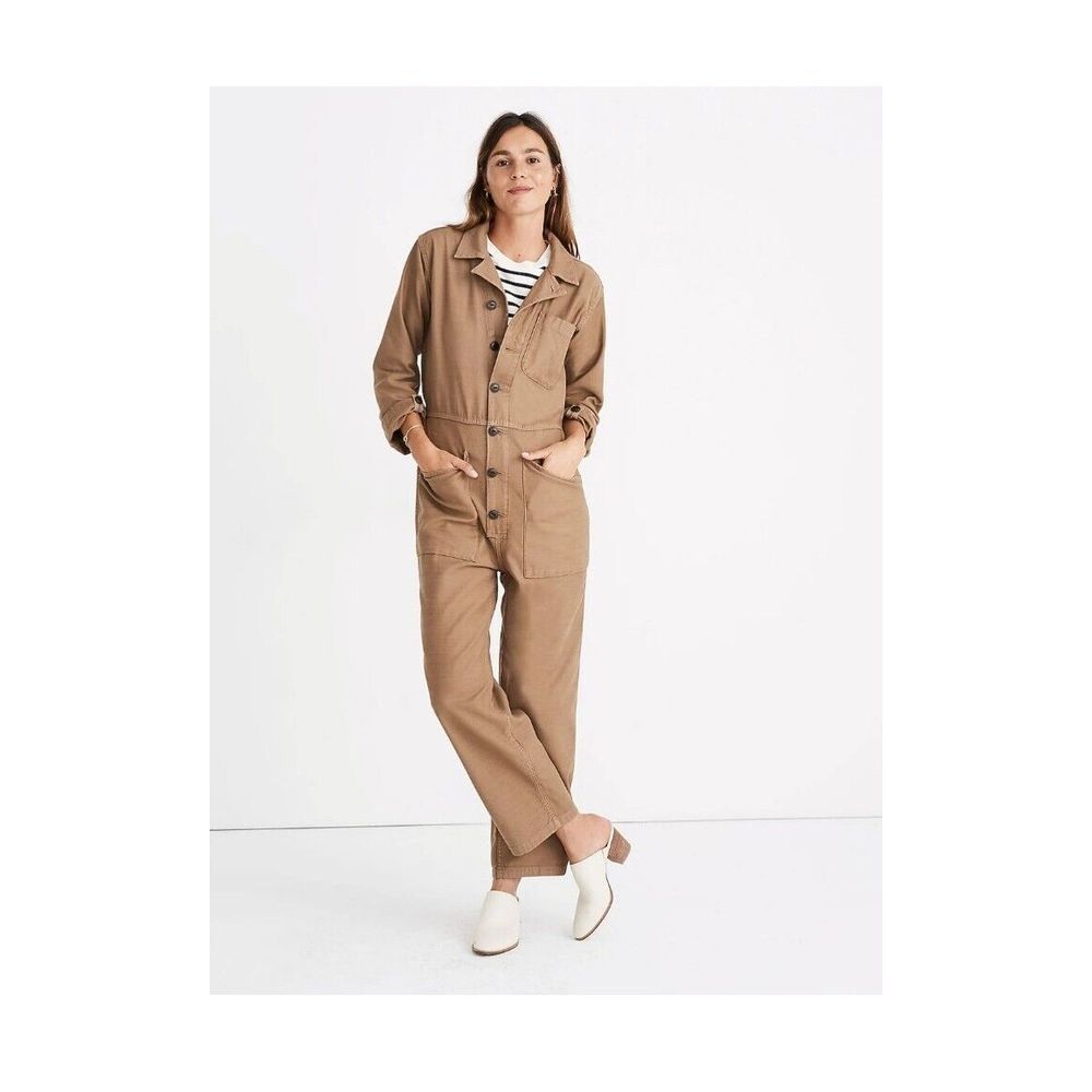 Madewell x As Ever Coveralls Jumpsuit‎ XS XSmall Cotton Brown Utility Workwear